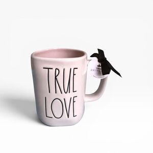 RAE DUNN Disney Beauty and the Beast "True Love" Double Sided Cream Mug New